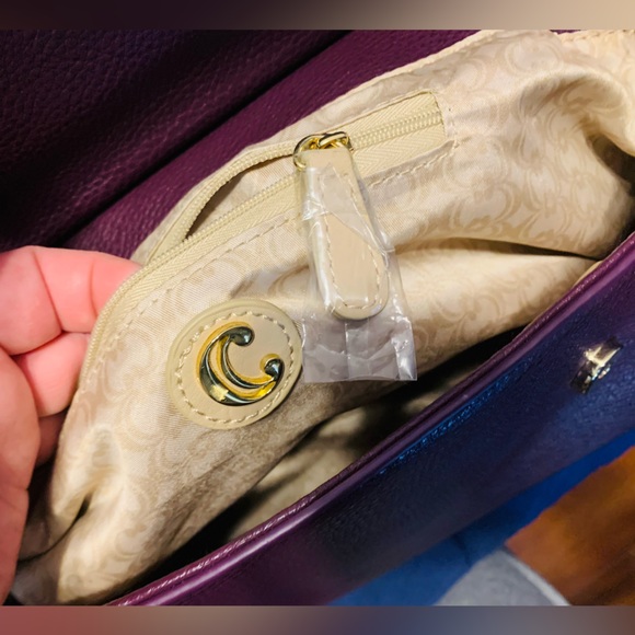 Charming Charlie Deep Purple Tote W Crossbody Strap NWT - Picture 7 of 10